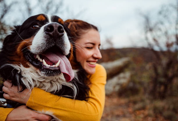 Young Woman With Dog